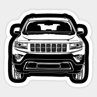 White Grand Cherokee Sketch Art Sticker